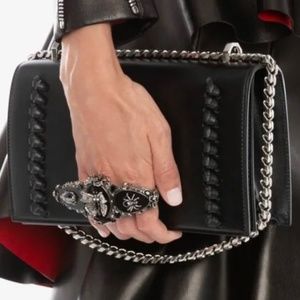 Alexander McQueen Calfskin Butterfly Jewelled Satchel  With Knotted Deta…